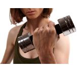 Woman with weights